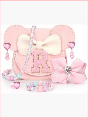 Toddler Purse Set for Girls - Faux Leather Pouch with Adjustable Strap